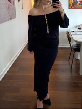 Baobab Collection Navy Off-Shoulder Dress
